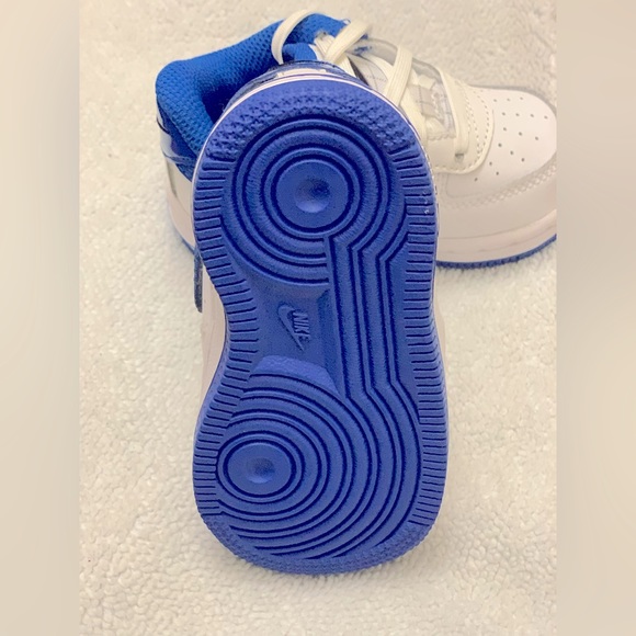 Toddler's Nike Force 1 LV8 White/White-Black-Game Royal (DO3808 100) 4c - Picture 2 of 4